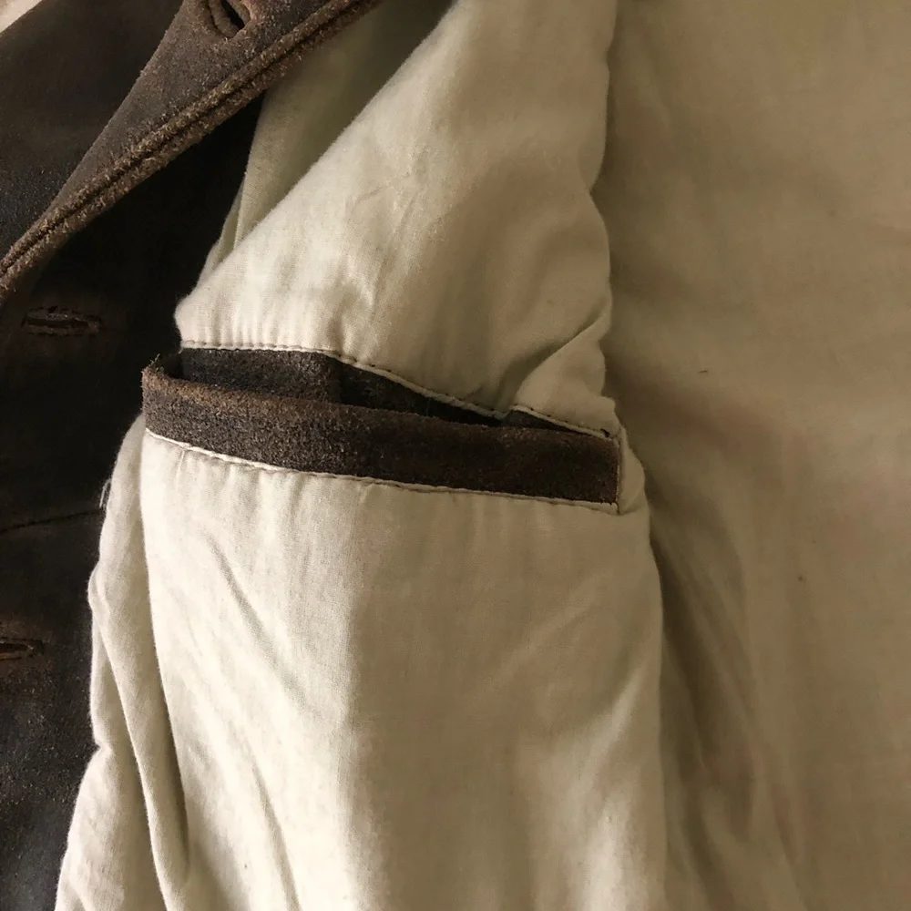 Vintage Medium Leather Jacket, brown oiled leather, Panther Noir - Picture 9 of 10